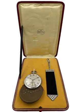  Longines Ultra Rare Platinum Pocket Watch with Diamonds from 1929 