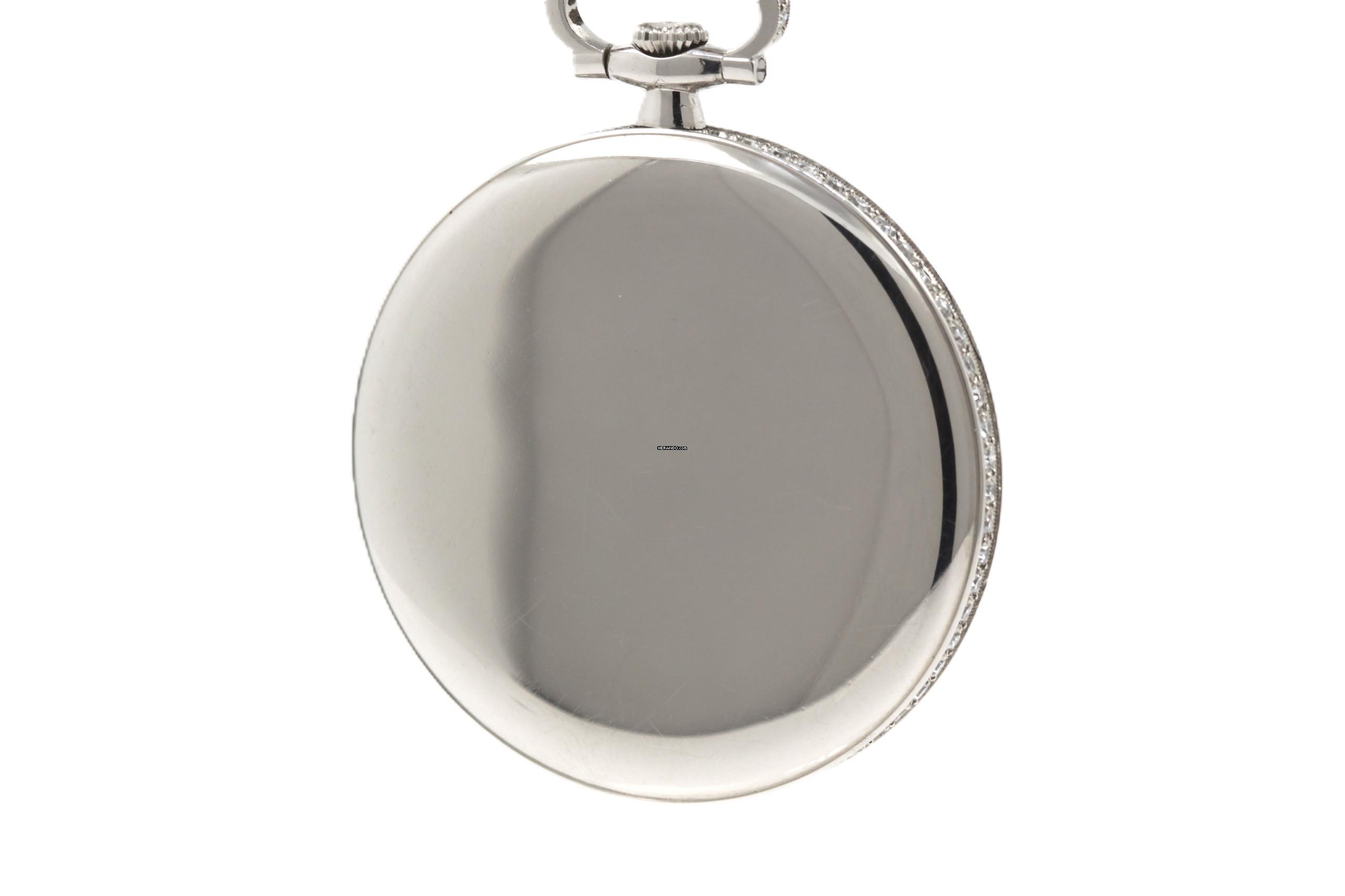 Thumbnail von Longines Ultra Rare Platinum Pocket Watch with Diamonds from 1929