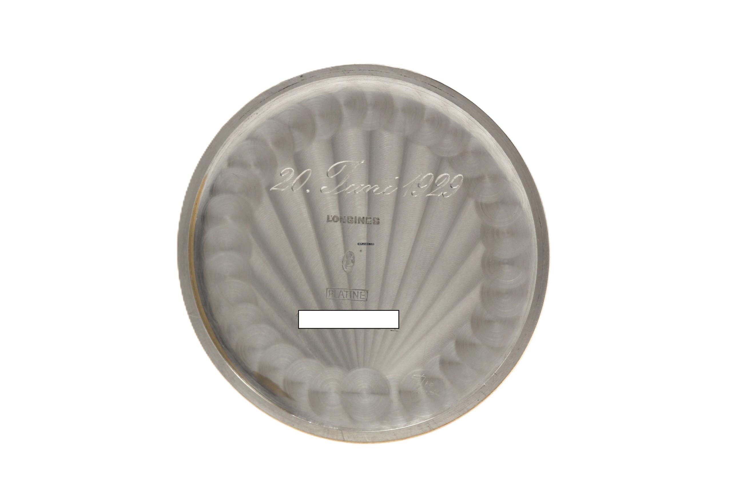 Thumbnail von Longines Ultra Rare Platinum Pocket Watch with Diamonds from 1929