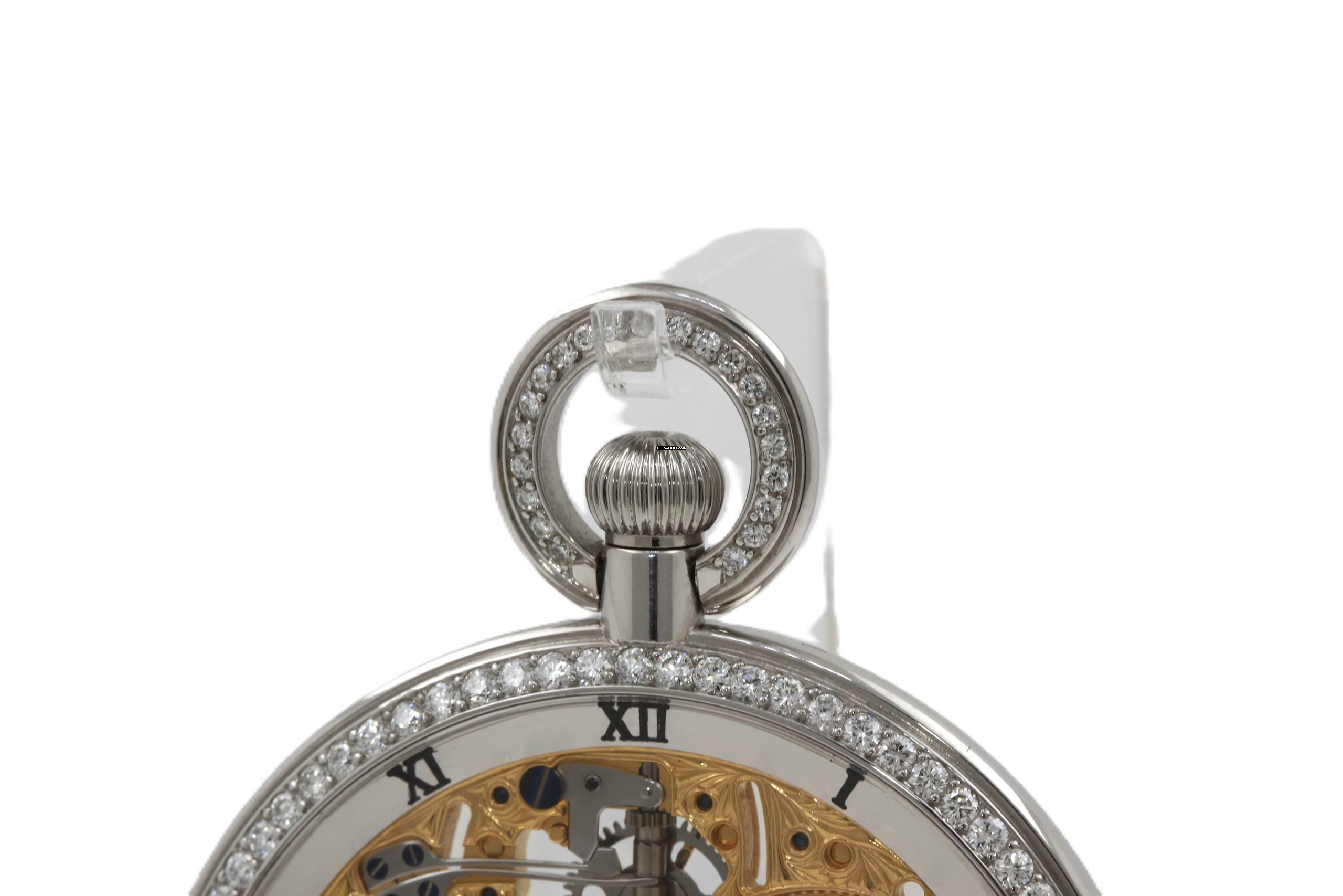 Thumbnail von IWC Pocket Watch Skeleton Pocket Watch 18K White Gold Retail 52500 Swiss Francs from 1984