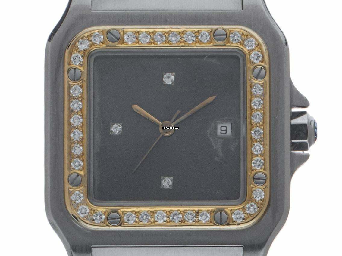  Cartier Santos GM Großes Modell Ref.2961 1987 Full Set sehr gut Vintage Santos GM großes Modell Diamanten 