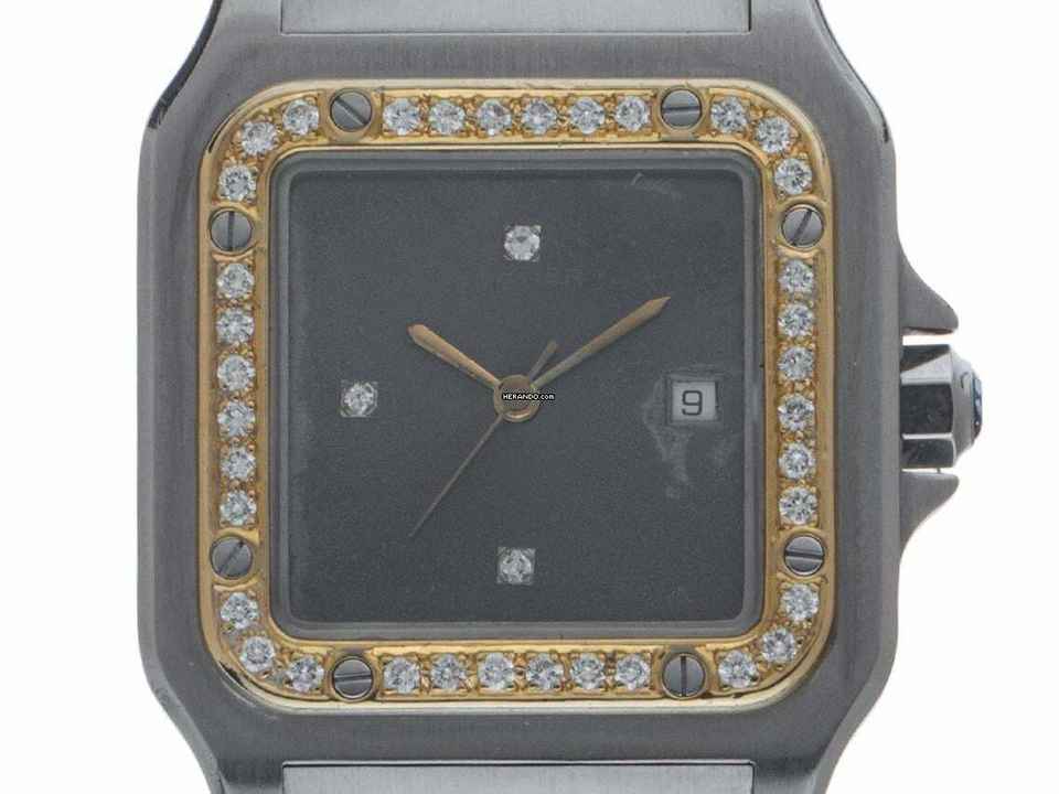  Cartier Santos GM Großes Modell Ref.2961 1987 Full Set sehr gut Vintage Santos GM großes Modell Diamanten 