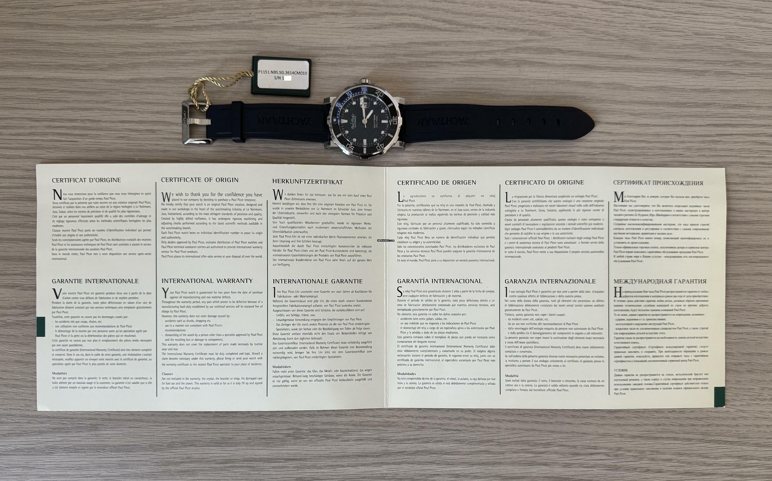 Thumbnail von Paul Picot Yachtman III P1151 Diver Date 43MM Full Set Like NEW