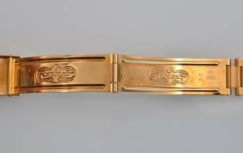 Thumbnail von Rolex Oyster Perpetual Date 15238 champagne dial yellow gold 18KT Full Set Like NEW