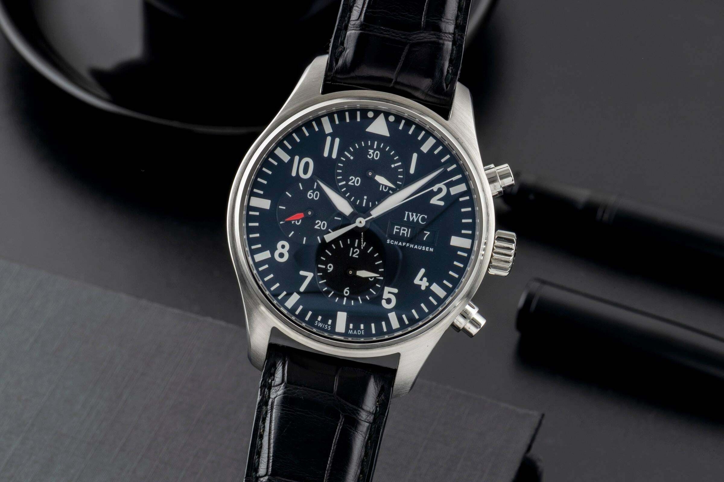  IWC Fliegeruhr Chronograph Pilot´s Day-Date Chronograph Automatik Herrenuhr IW377709 B&P 2017 