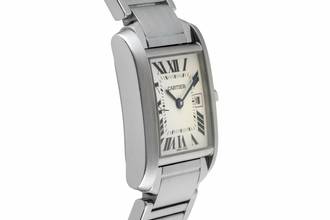 Thumbnail von Cartier Tank Française Silver Dial Medium Edelstahl Damenuhr Ref. W51011Q3