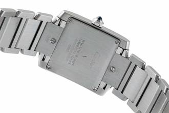 Thumbnail von Cartier Tank Française Silver Dial Medium Edelstahl Damenuhr Ref. W51011Q3