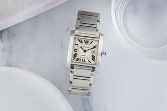 Thumbnail von Cartier Tank Française Silver Dial Medium Edelstahl Damenuhr Ref. W51011Q3