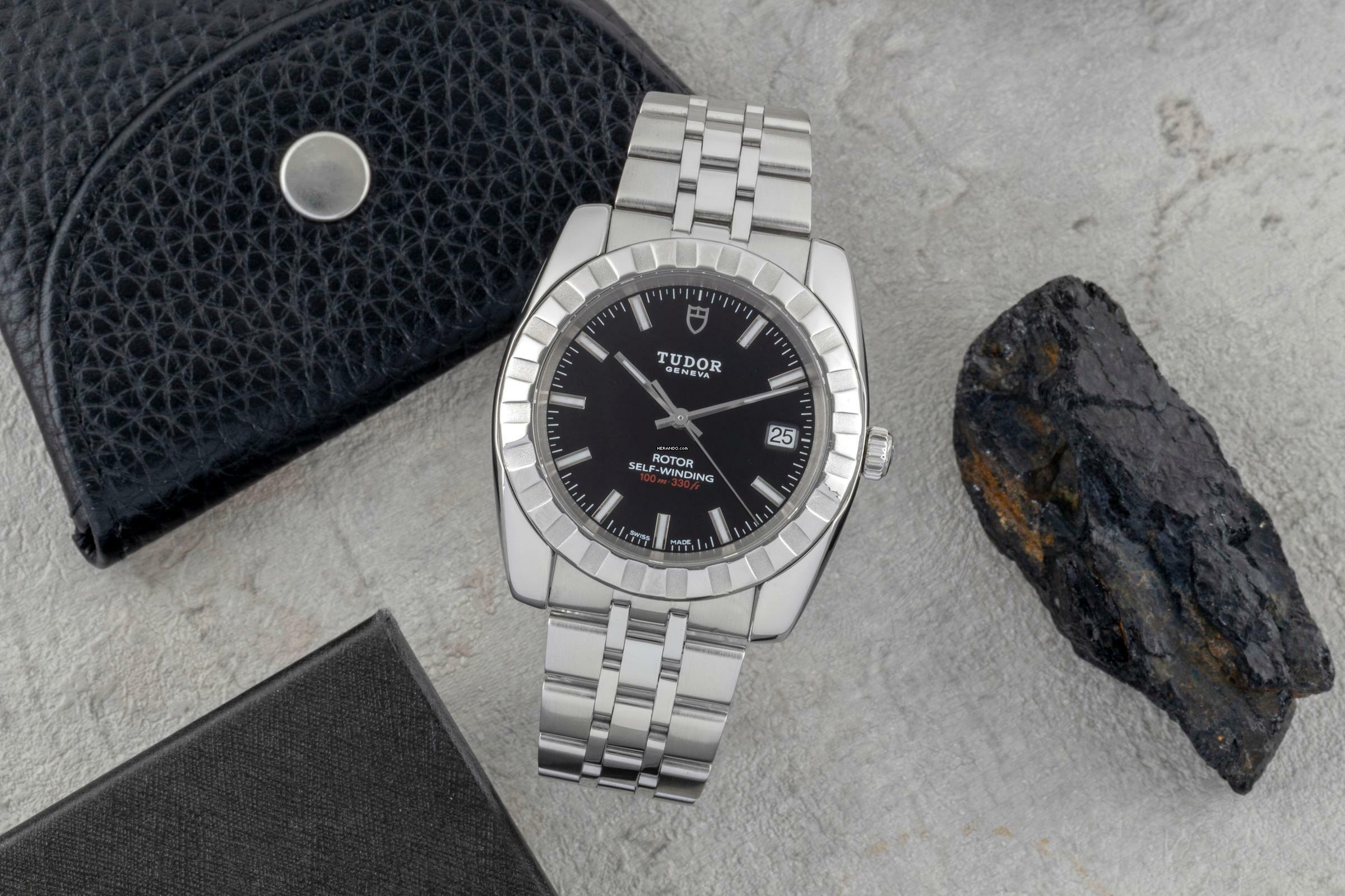 Thumbnail von Tudor Classic Date 38 Black Dial Automatik Edelstahl Herrenuhr Ref. 21010