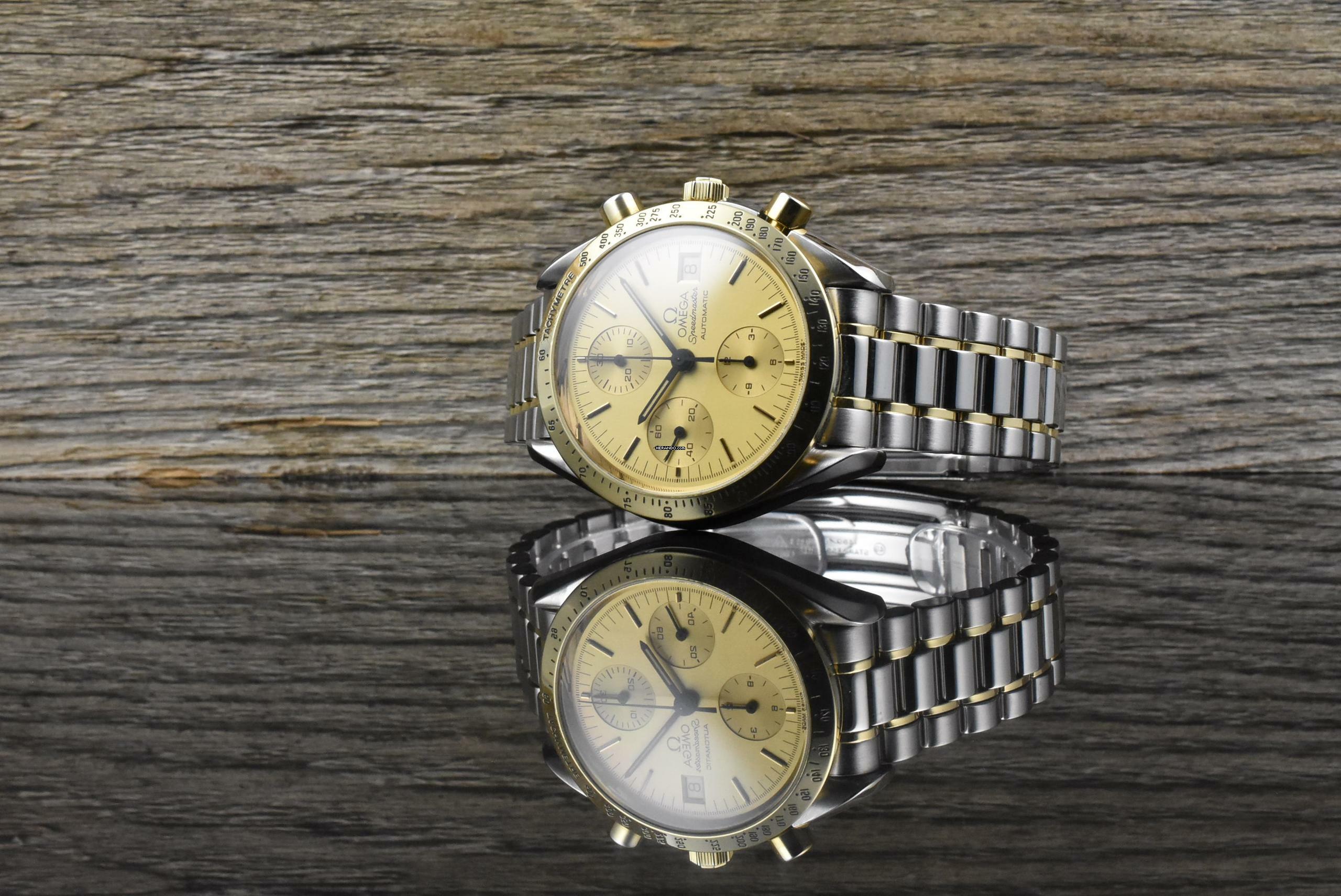 Thumbnail von Omega Speedmaster Date 39 Automatik TOP VINTAGE Steel / Gold