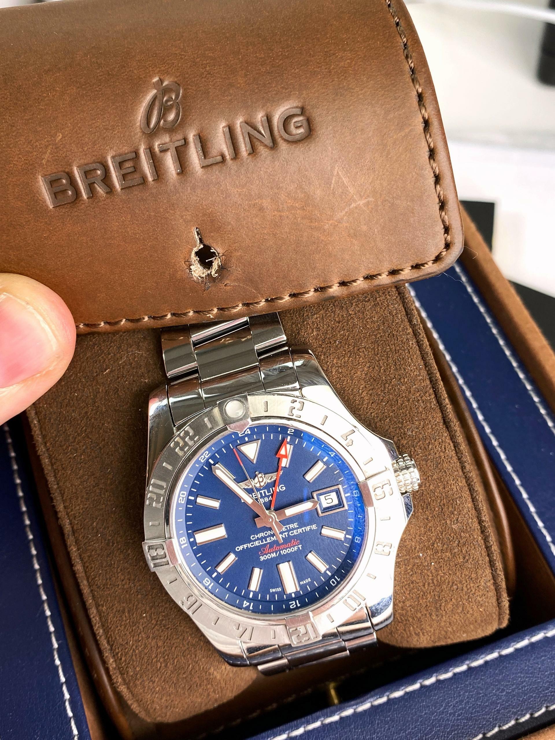 Thumbnail von Breitling Avenger II GMT a3239011 Full Set Blue Dial Box Papers a3239011