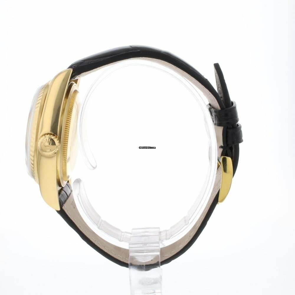  Rolex Day-Date 36 Yellow Gold Black Dial 