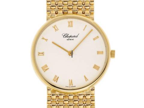 Chopard 18 K. Gold Vintage Watch Flat Mens Watch Classic with original box Top condition
