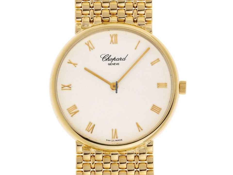  Chopard 18 K. Gold Vintage Watch Flat Mens Watch Classic with original box Top condition 