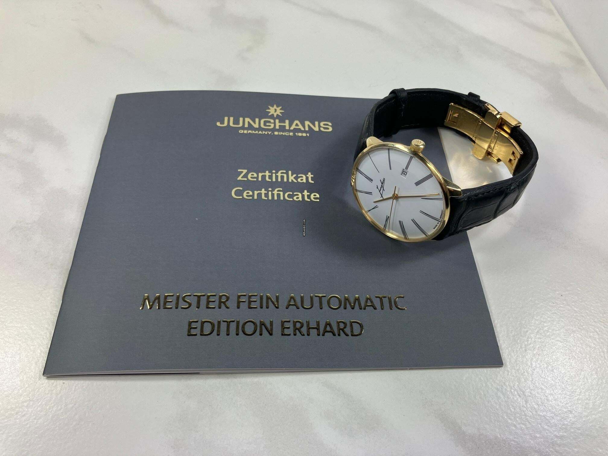 Thumbnail von Junghans Meister Fein Edition Erhard 18k Gold/Full Set