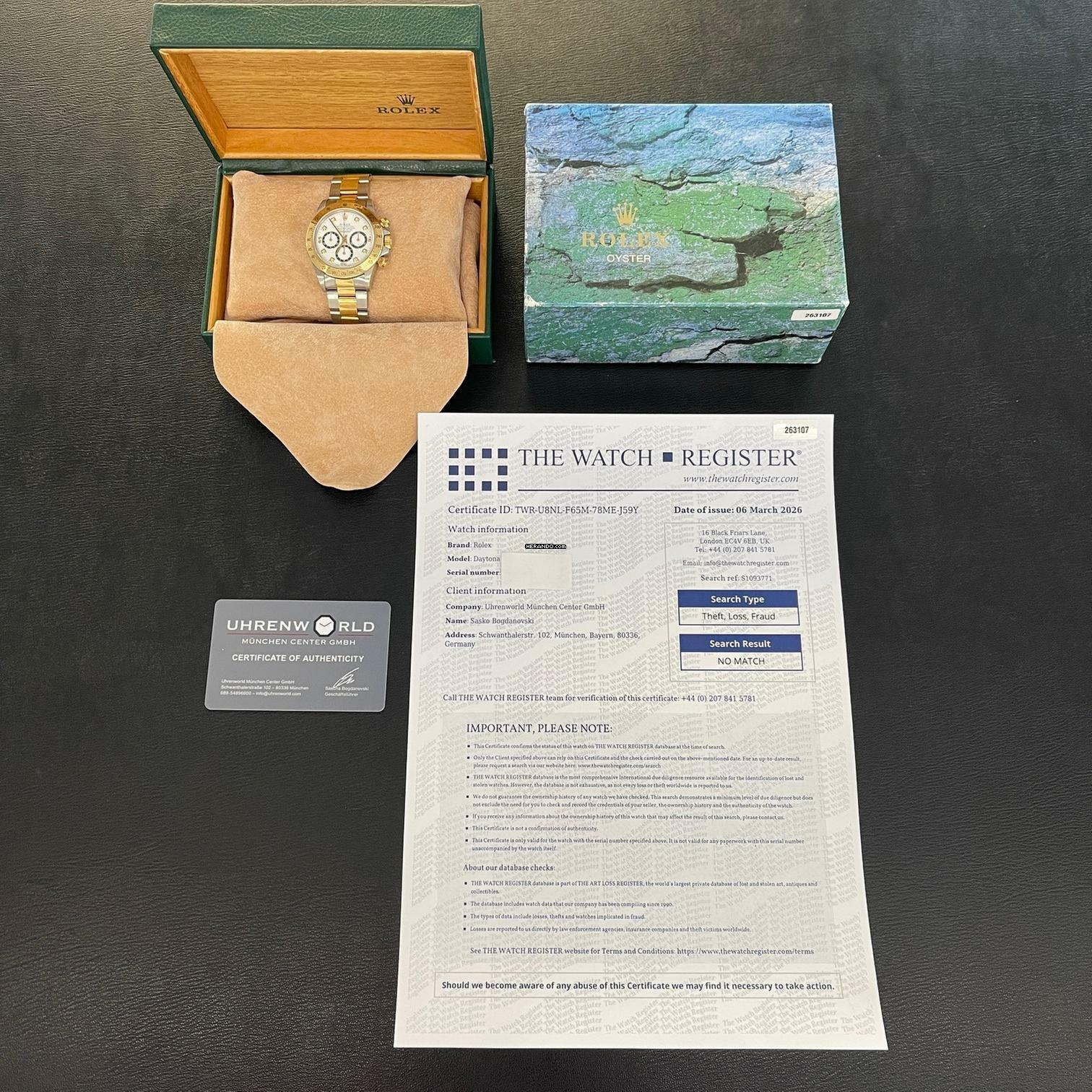 Thumbnail von Rolex Daytona Daytona Zenith - Inverted 6 Diamant Blatt - Ref. 16523 Inverted 6 Diamond Dial