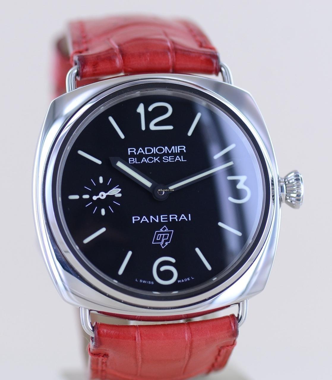 Thumbnail von Officine Paneral Radiomir PAM00380 Black Seal Logo 45 mm Hand Wind Red Strap B+P