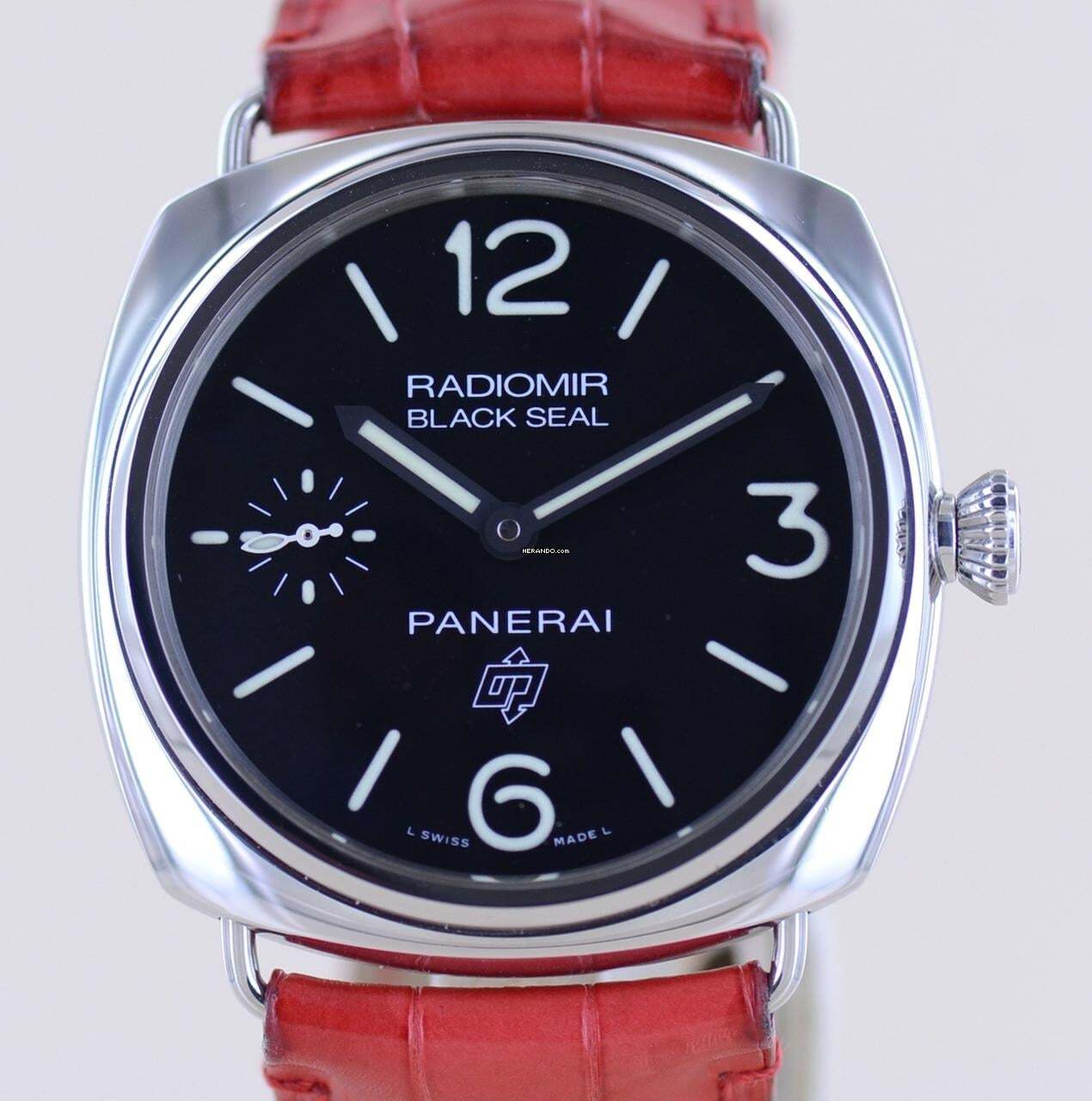 Thumbnail von Officine Paneral Radiomir PAM00380 Black Seal Logo 45 mm Hand Wind Red Strap B+P