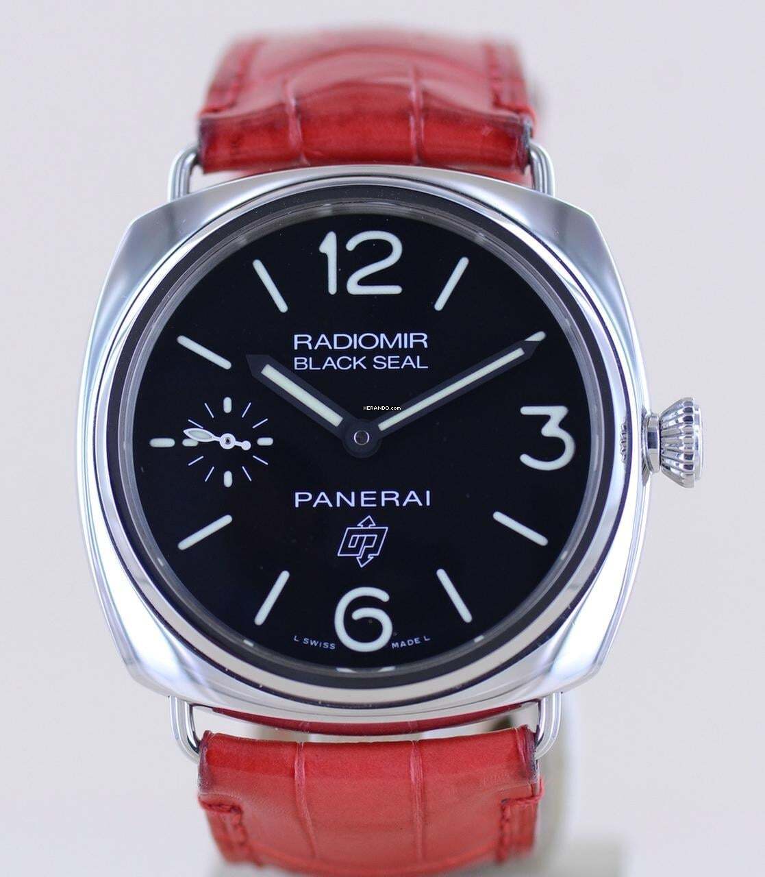Thumbnail von Officine Paneral Radiomir PAM00380 Black Seal Logo 45 mm Hand Wind Red Strap B+P