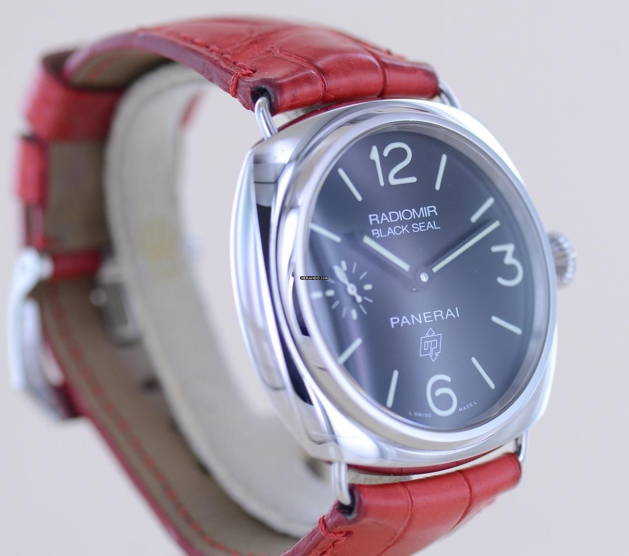 Thumbnail von Officine Paneral Radiomir PAM00380 Black Seal Logo 45 mm Hand Wind Red Strap B+P