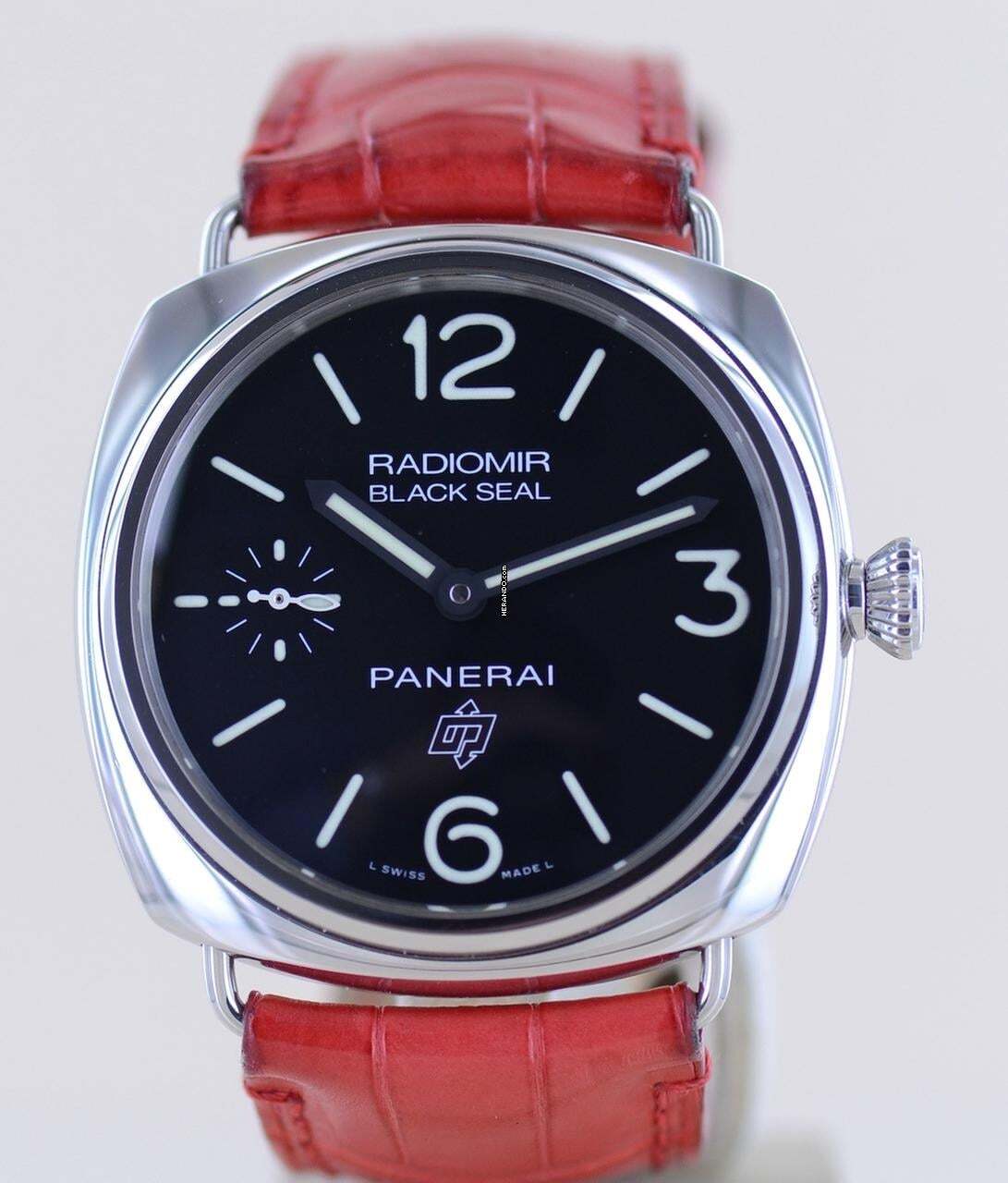 Thumbnail von Officine Paneral Radiomir PAM00380 Black Seal Logo 45 mm Hand Wind Red Strap B+P