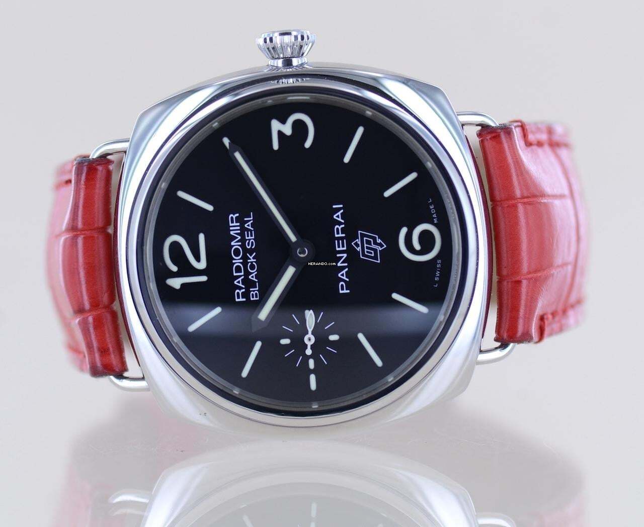 Thumbnail von Officine Paneral Radiomir PAM00380 Black Seal Logo 45 mm Hand Wind Red Strap B+P