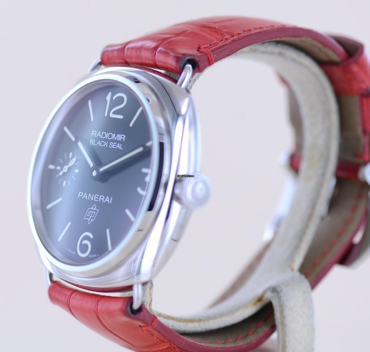 Thumbnail von Officine Paneral Radiomir PAM00380 Black Seal Logo 45 mm Hand Wind Red Strap B+P