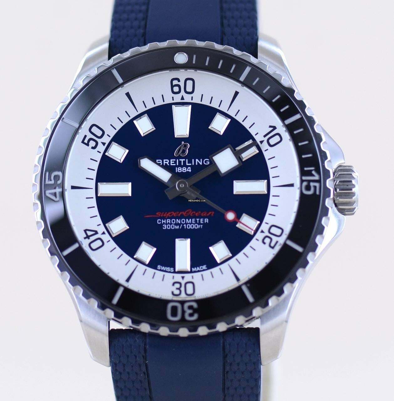  Breitling Superocean 44 44mm Automatic Stahl Blue rubber Diver Top B+P 