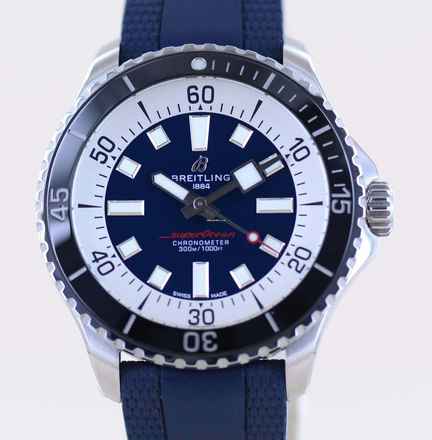  Breitling Superocean 44 44mm Automatic Stahl Blue rubber Diver Top B+P 