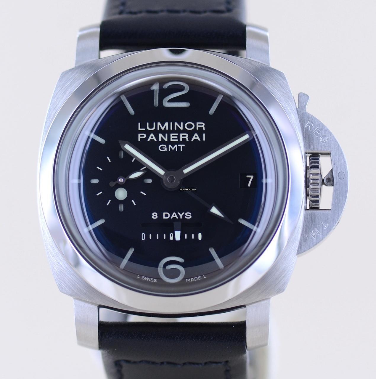 Officine Paneral Luminor 1950 GMT 8-Days 44mm Date Pam233 B+P Full-Set