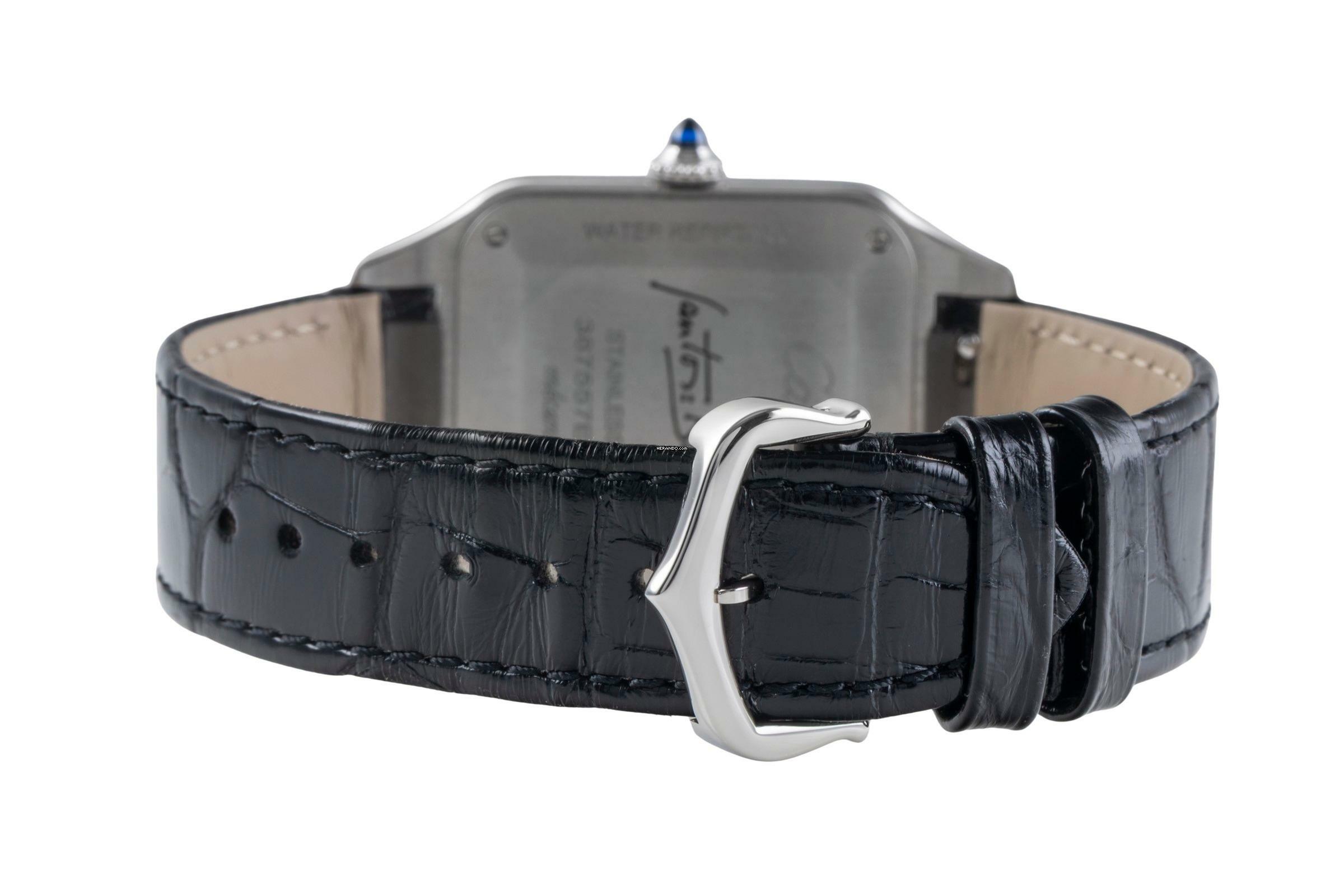 Thumbnail von Cartier Santos Dumont Black Lacquer Handaufzug Herrenuhr Ref. WSSA0046 B&P 2024