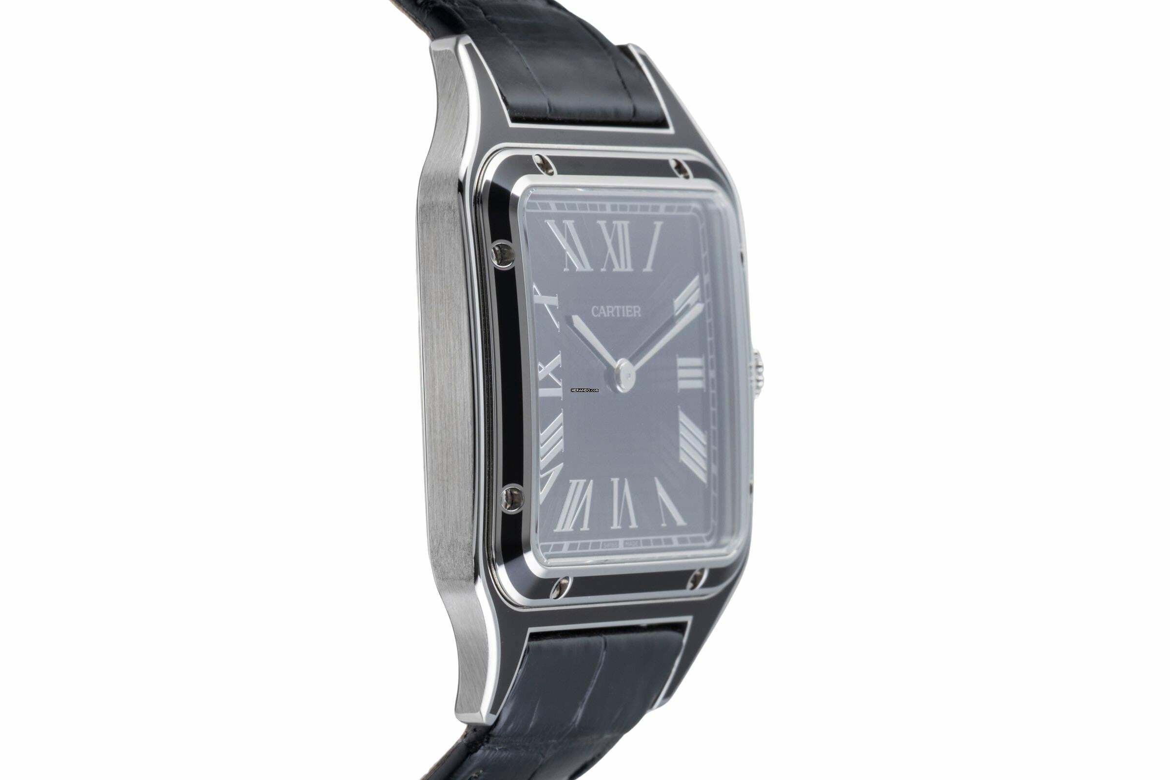 Thumbnail von Cartier Santos Dumont Black Lacquer Handaufzug Herrenuhr Ref. WSSA0046 B&P 2024