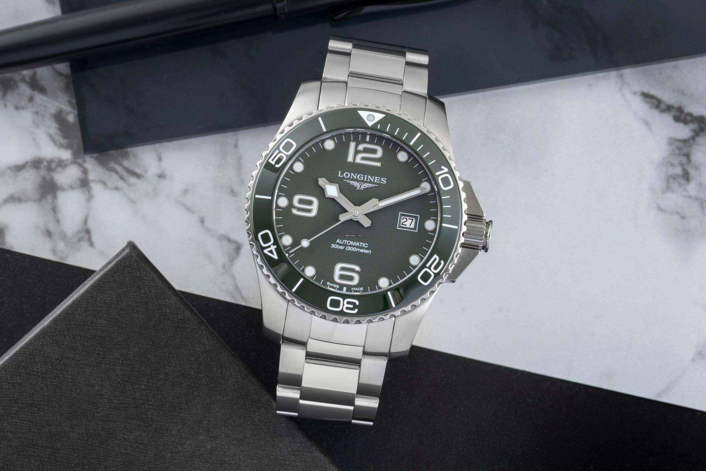 Thumbnail von Longines HydroConquest Hydro Conquest Stahl Automatik Herrenuhr Ref. L3.782.4.06.6 B&P 2020