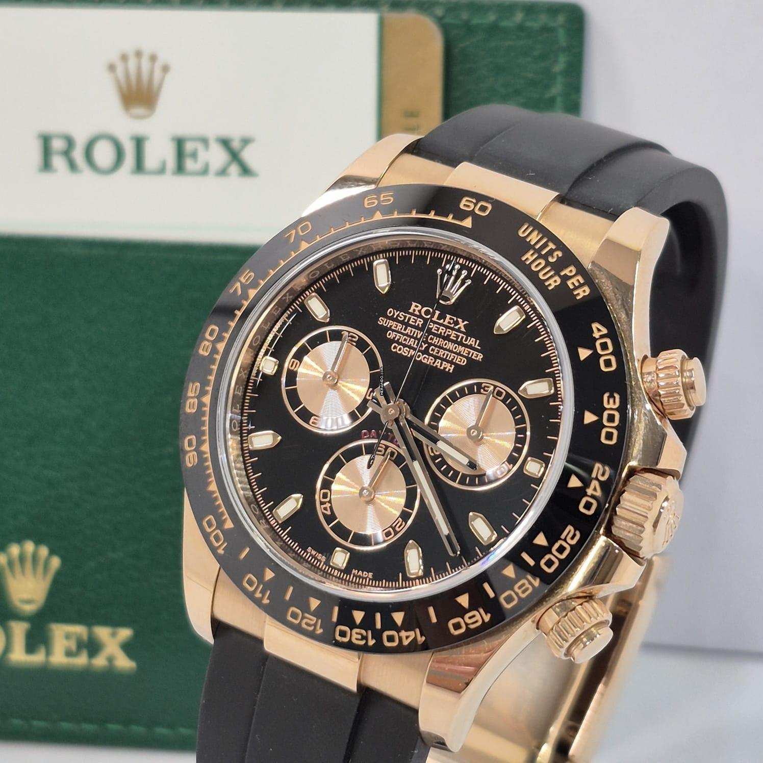 Thumbnail von Rolex Daytona Ouro Rosé Oysterflex Black Dial 40mm Automático Completo