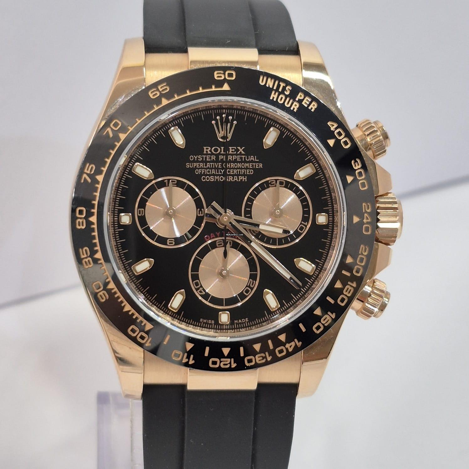 Thumbnail von Rolex Daytona Ouro Rosé Oysterflex Black Dial 40mm Automático Completo