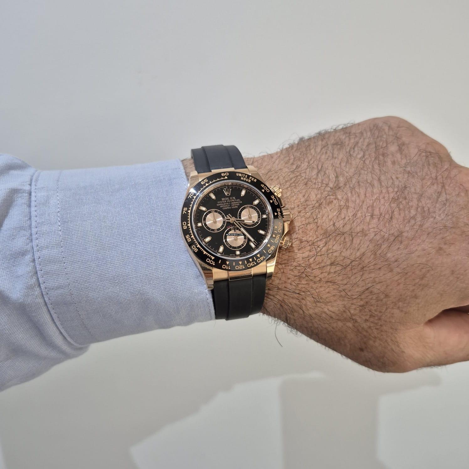 Thumbnail von Rolex Daytona Ouro Rosé Oysterflex Black Dial 40mm Automático Completo