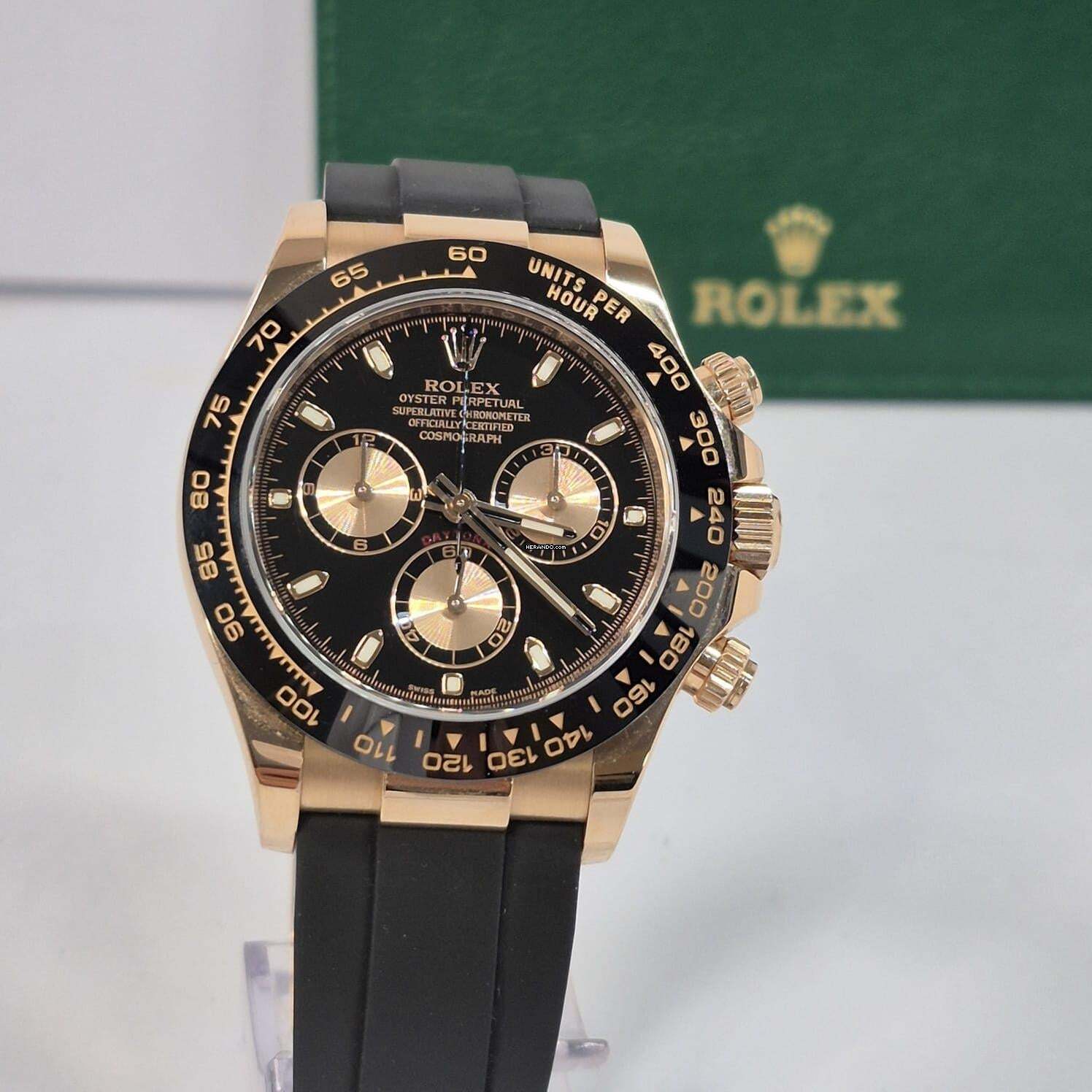 Thumbnail von Rolex Daytona Ouro Rosé Oysterflex Black Dial 40mm Automático Completo