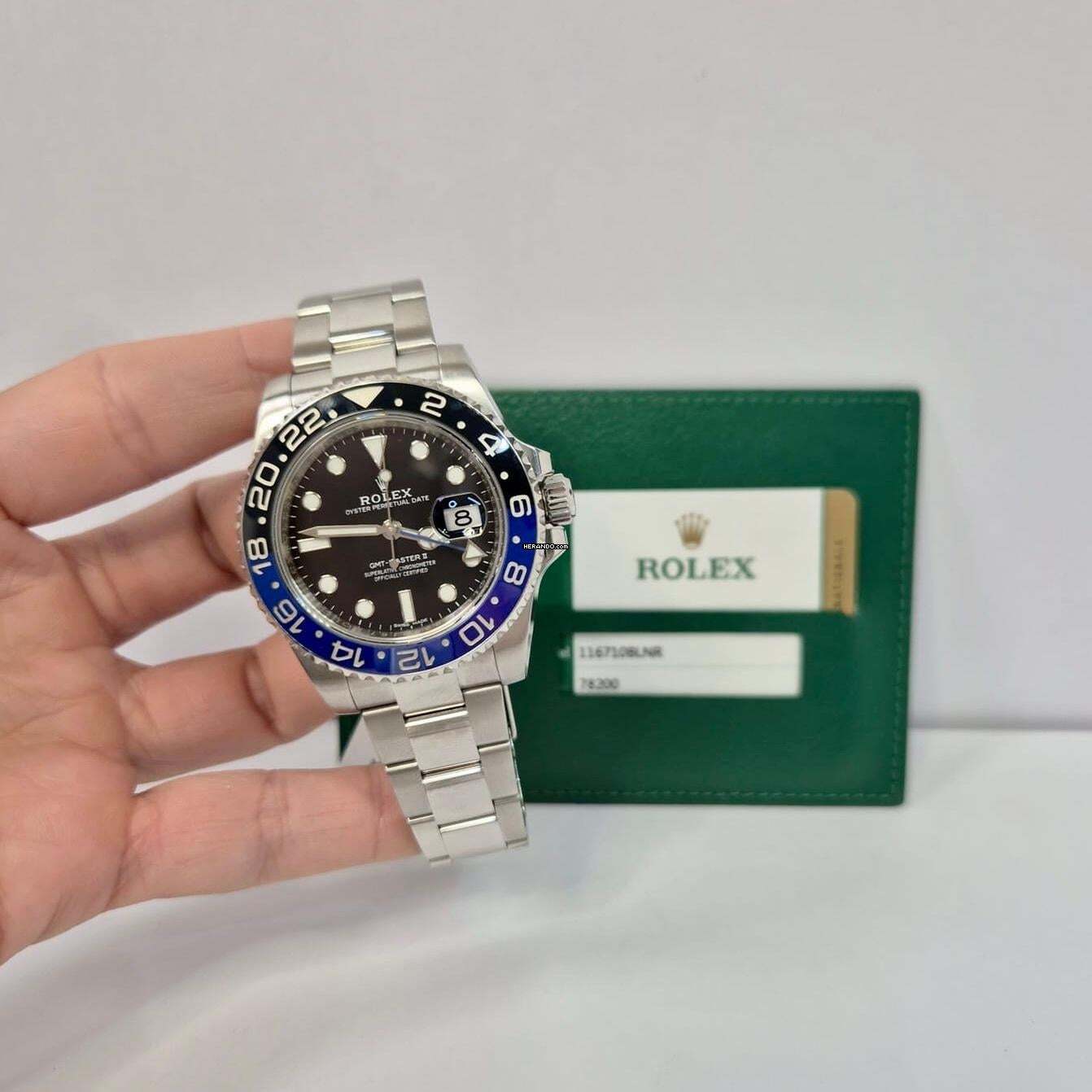 Thumbnail von Rolex GMT-Master II Batman Oyster 40mm Automático Completo