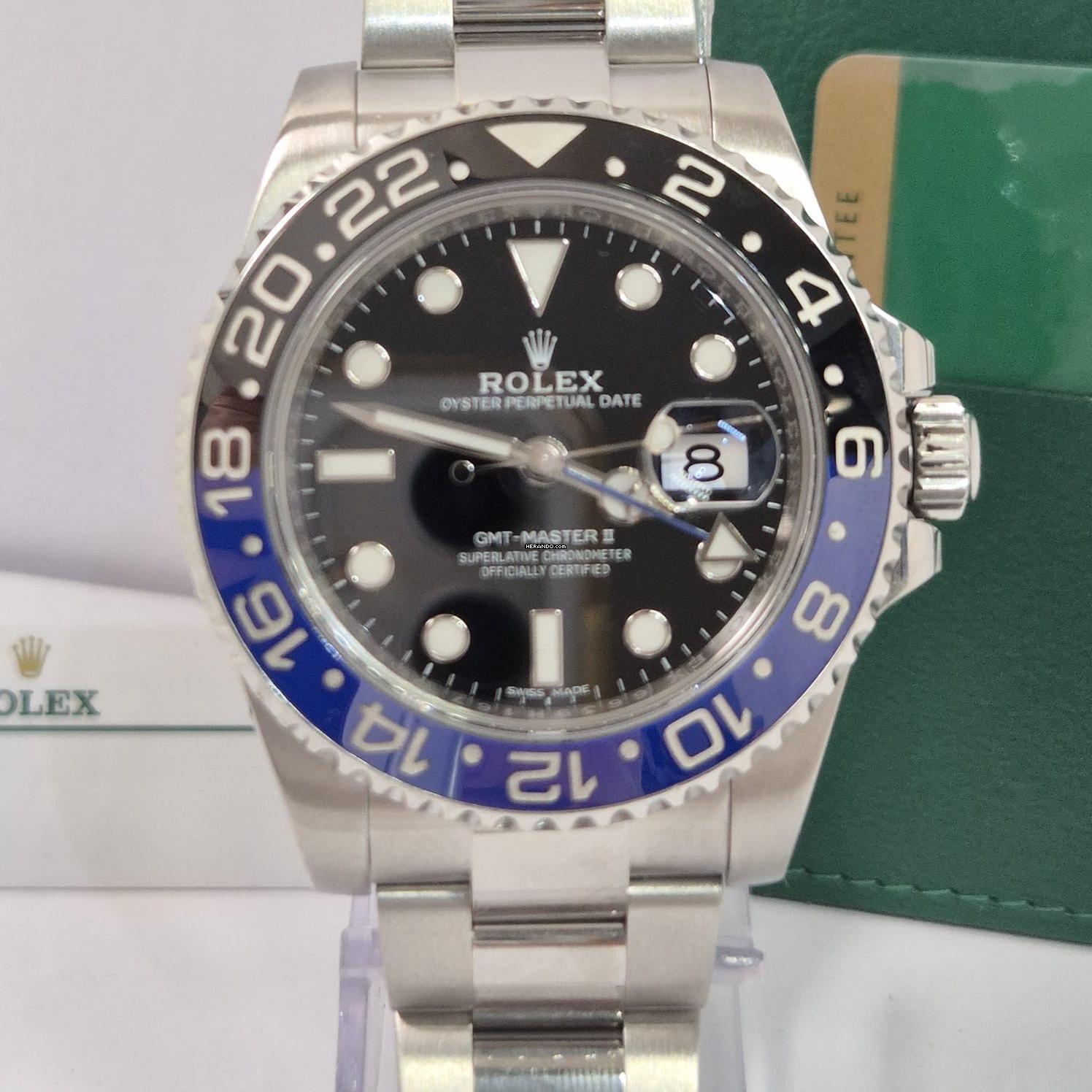 Thumbnail von Rolex GMT-Master II Batman Oyster 40mm Automático Completo