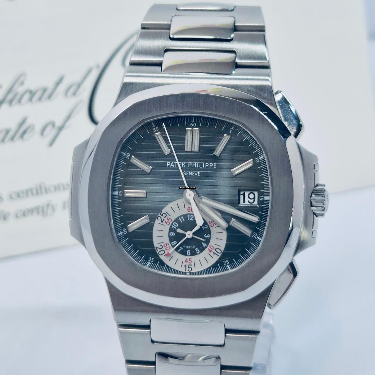 Thumbnail von Patek Philippe Nautilus Flyback Chronograph Blue Dial 40.5mm Automático Completo