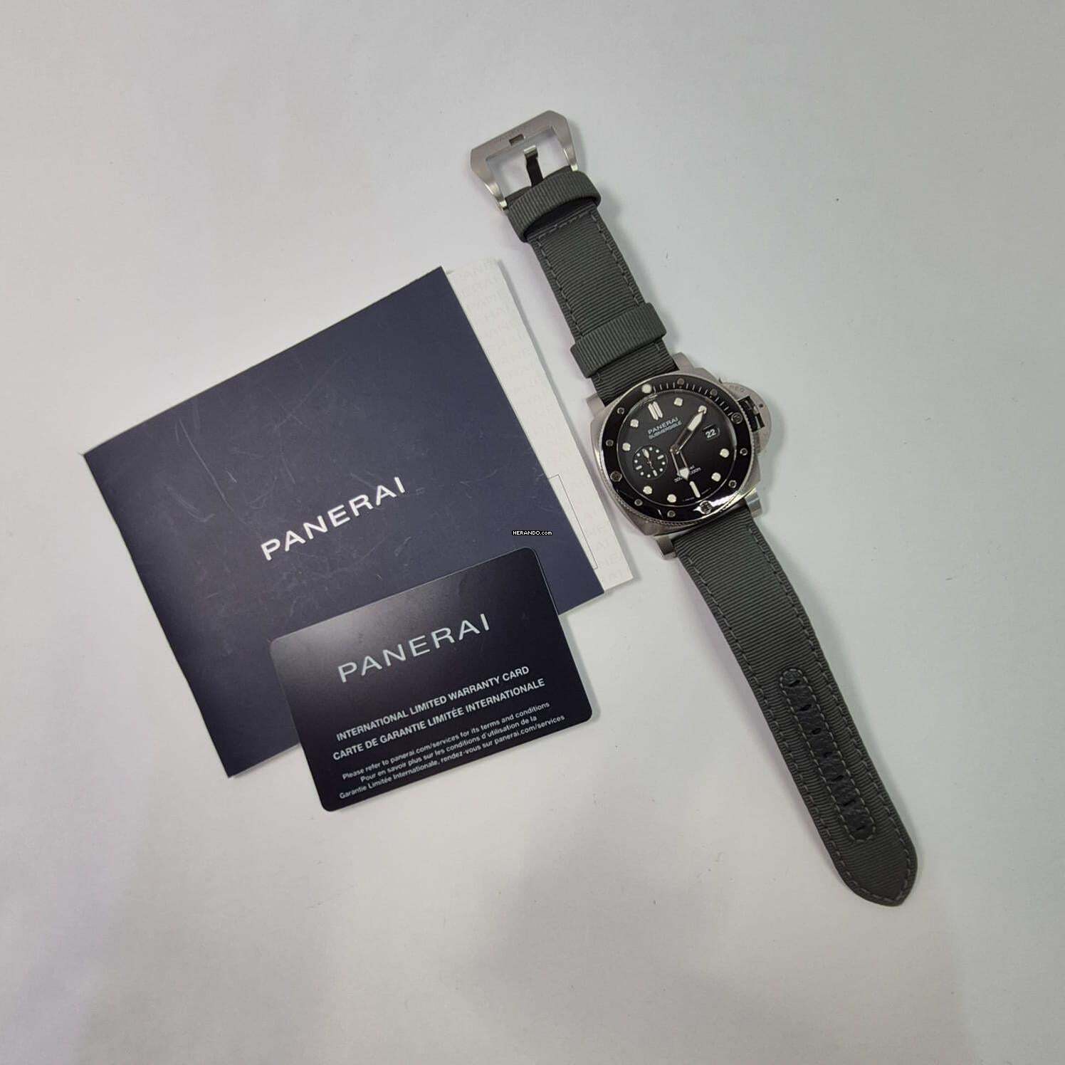 Thumbnail von Panerai Submersible Quarantaquattro Grigio Roccia Ceramic 44mm Automático Completo