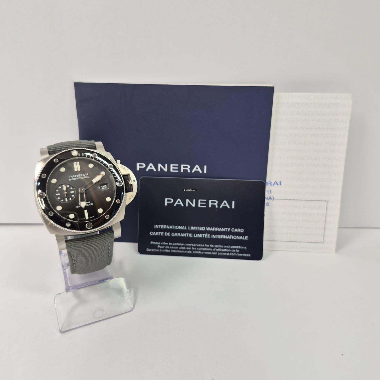 Thumbnail von Panerai Submersible Quarantaquattro Grigio Roccia Ceramic 44mm Automático Completo