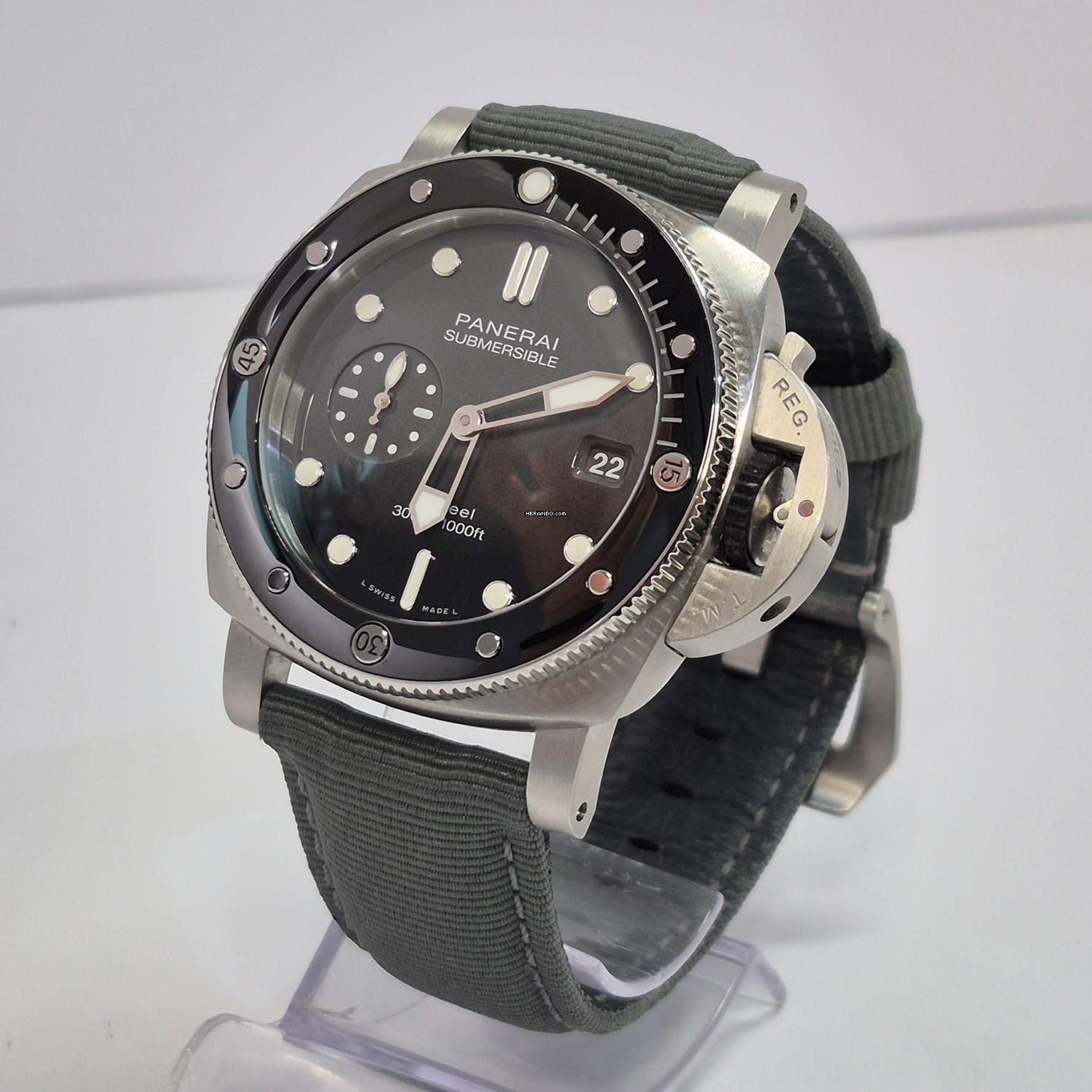 Thumbnail von Panerai Submersible Quarantaquattro Grigio Roccia Ceramic 44mm Automático Completo