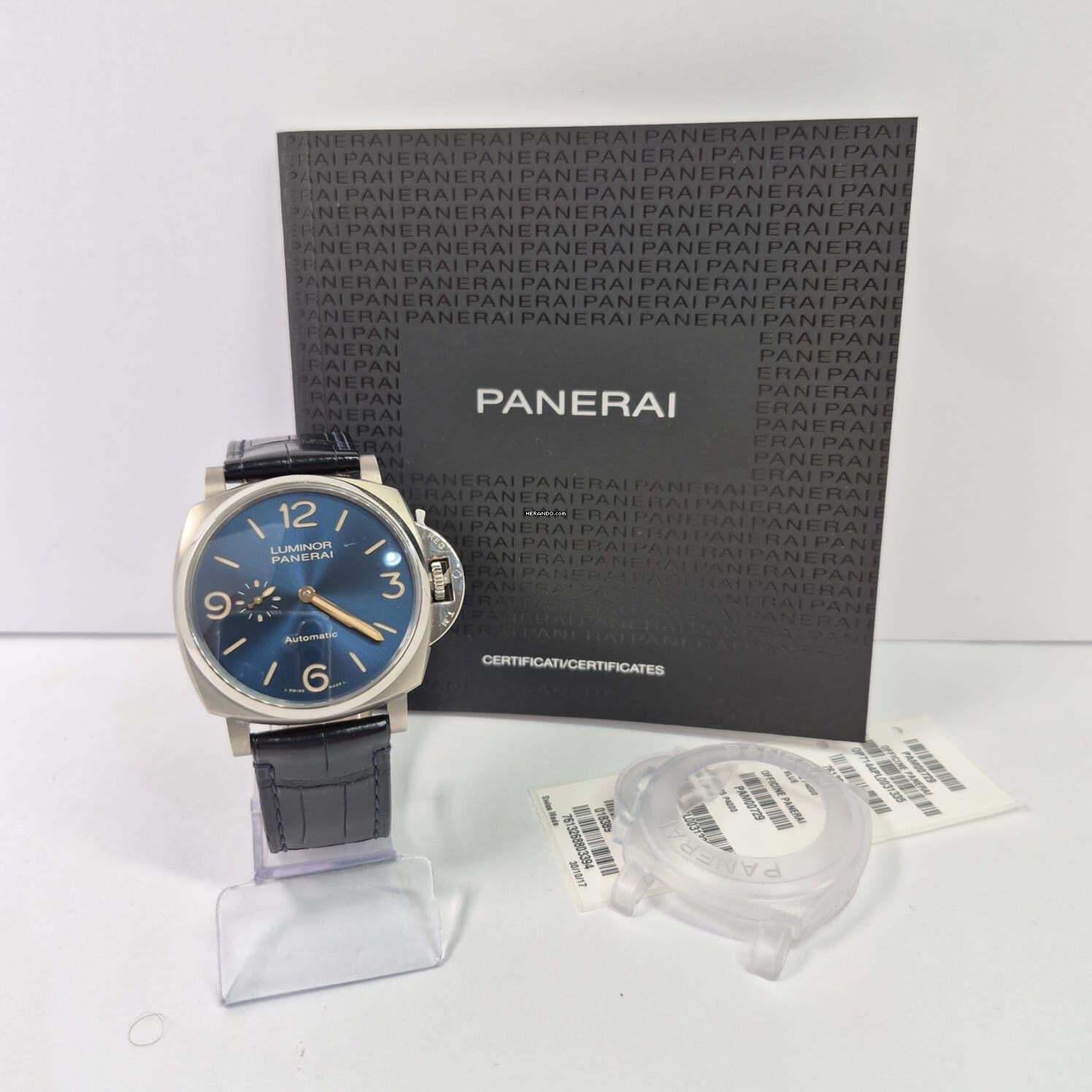 Thumbnail von Panerai Luminor Due Ultra Thin 45mm titanium Blue Dial Automático Completo