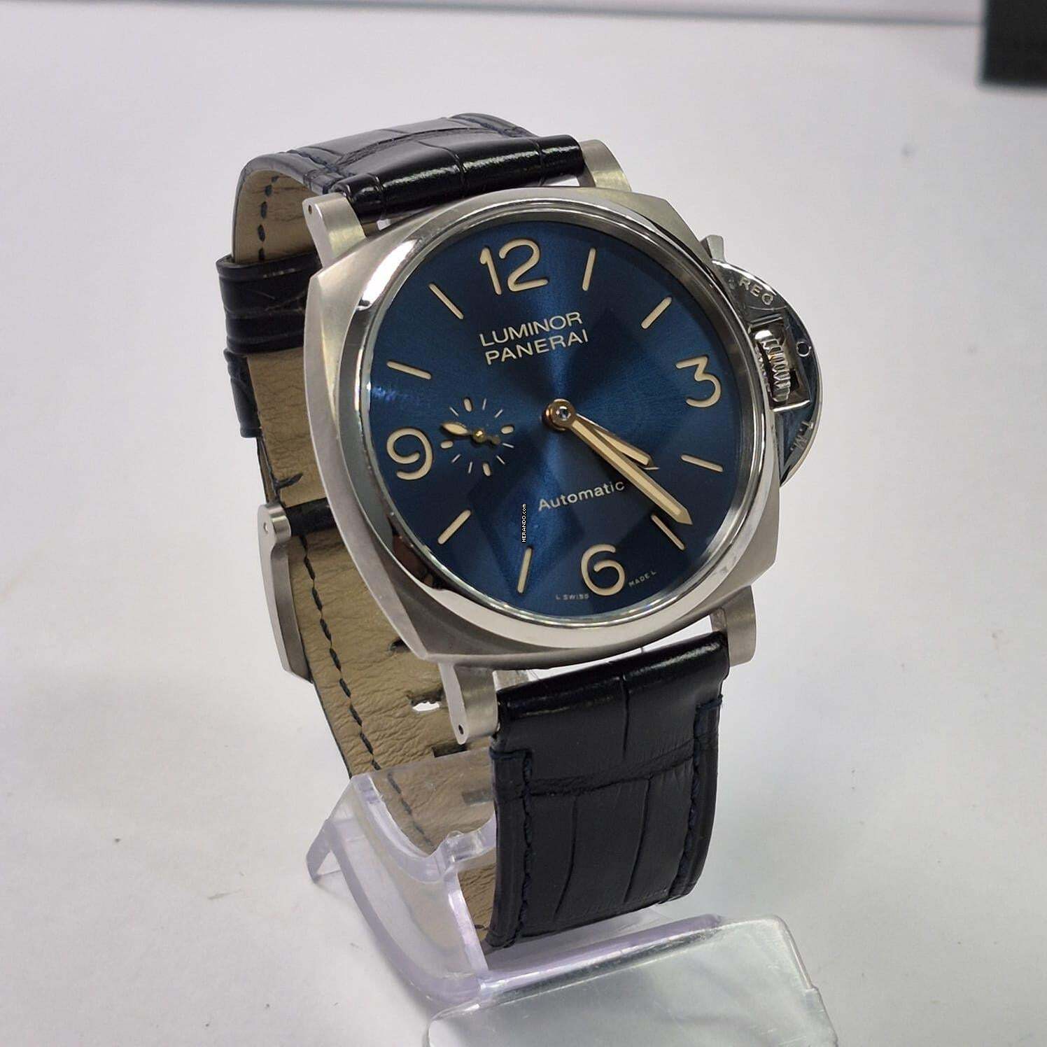 Thumbnail von Panerai Luminor Due Ultra Thin 45mm titanium Blue Dial Automático Completo