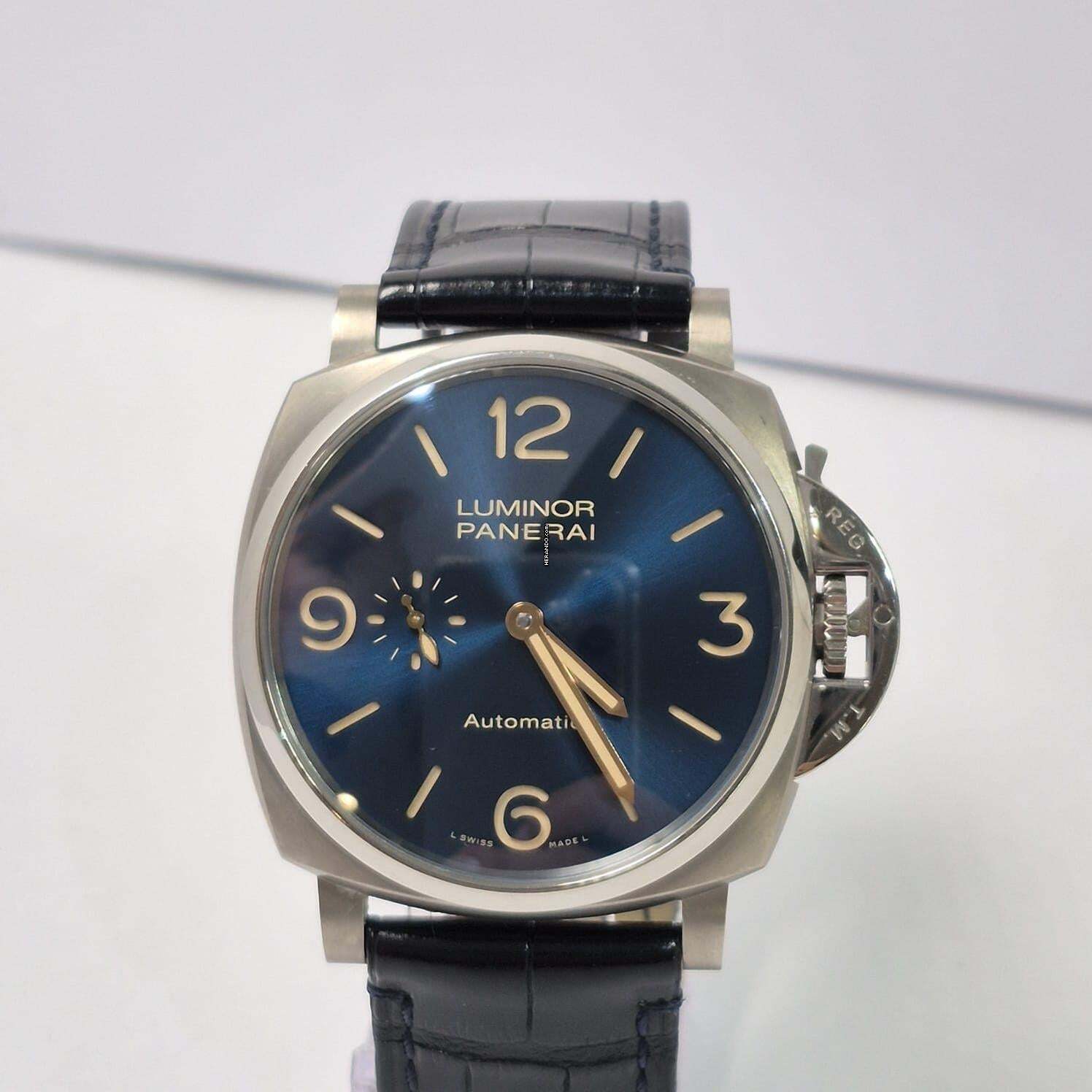 Thumbnail von Panerai Luminor Due Ultra Thin 45mm titanium Blue Dial Automático Completo