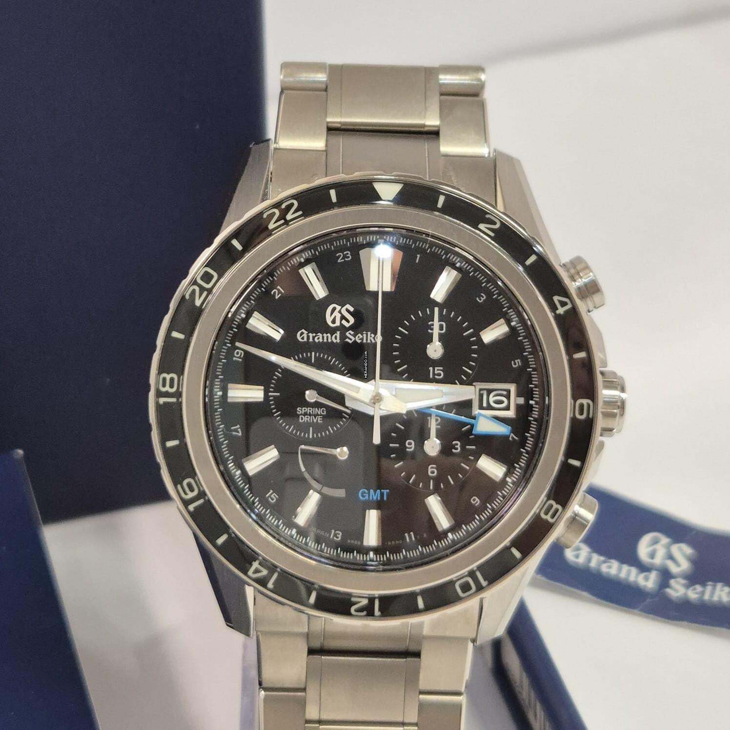 Thumbnail von Grand Seiko Evolution 9 Collection Spring Drive Chrono GMT Power Reserve 45mm Titanium Completo