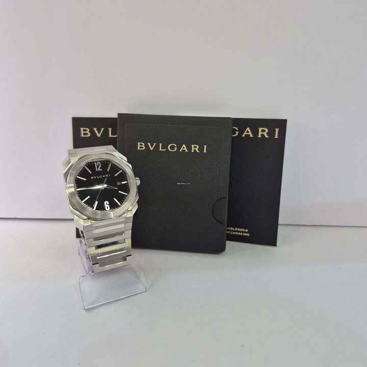  Bulgari Octo Full Steel Black Dial 41mm Automático Completo 
