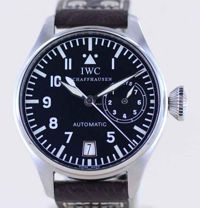  IWC Große Fliegeruhr Big Pilot's Stahl Black 46mm 7-Tage Werk Automatik Fliegeruhr Pellaton 