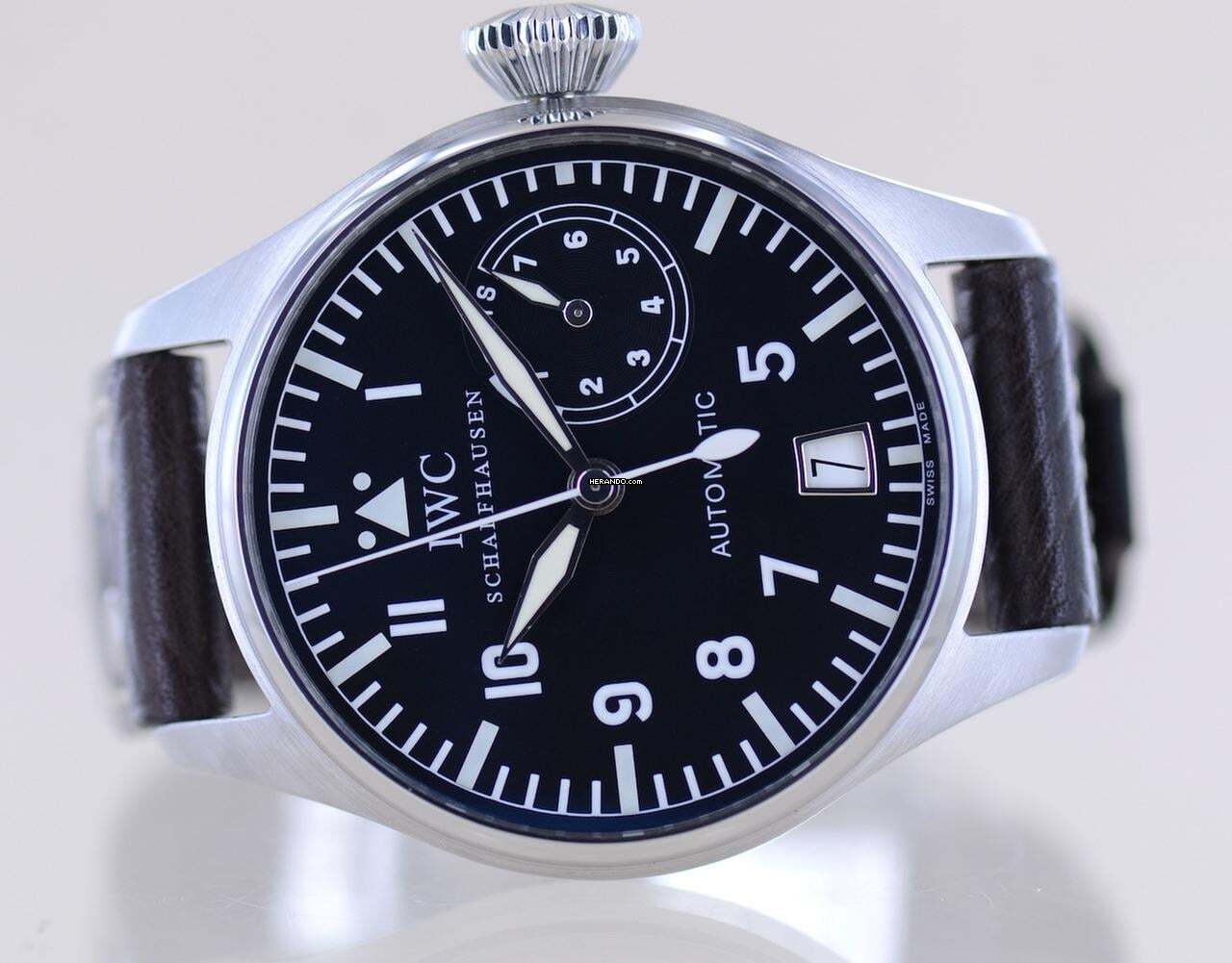 Thumbnail von IWC Große Fliegeruhr Big Pilot's Stahl Black 46mm 7-Tage Werk Automatik Fliegeruhr Pellaton
